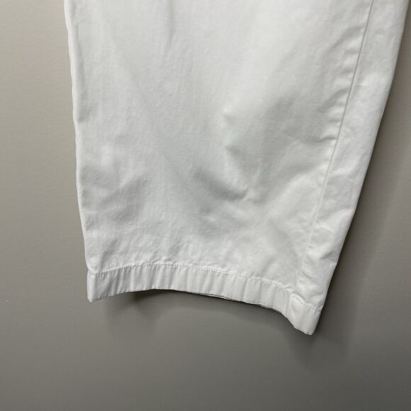 J.CREW Pleated Pants Women 10 Button Front Wide Leg Chino Cotton White BZ697 - Picture 4 of 13